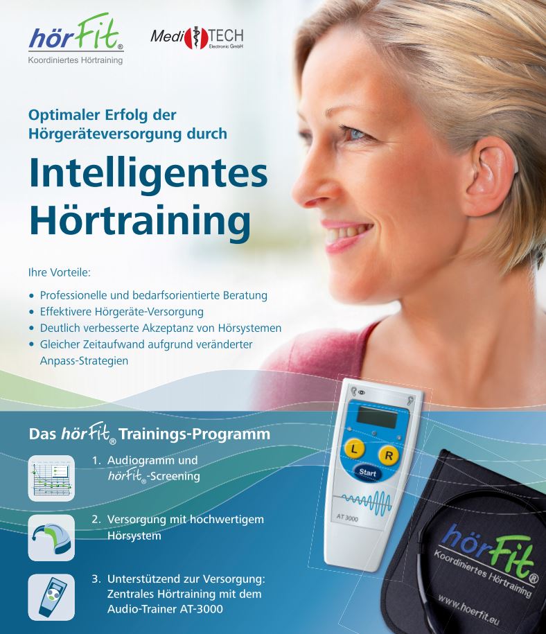 hörFit Intelligent Hearing Training Flyer (German)
