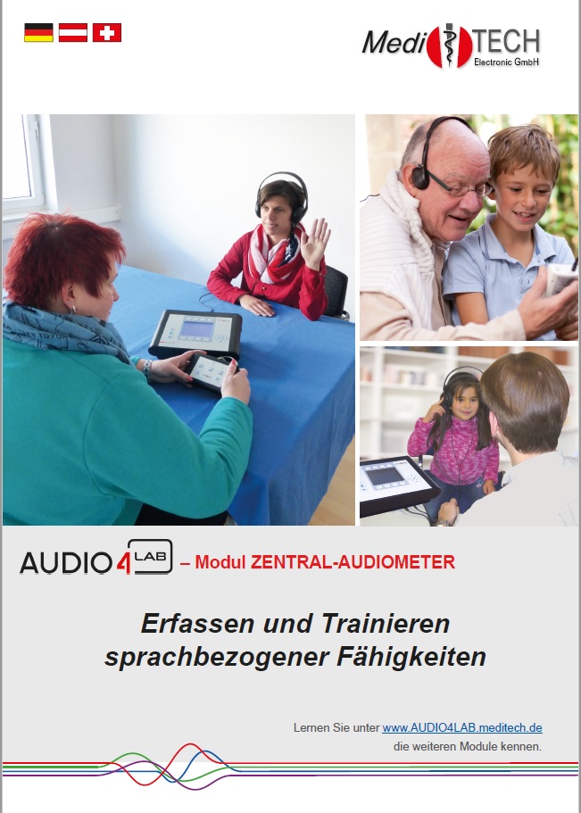 Flyer &quot;Audio4LAB Module Central Audiometer&quot; (german)