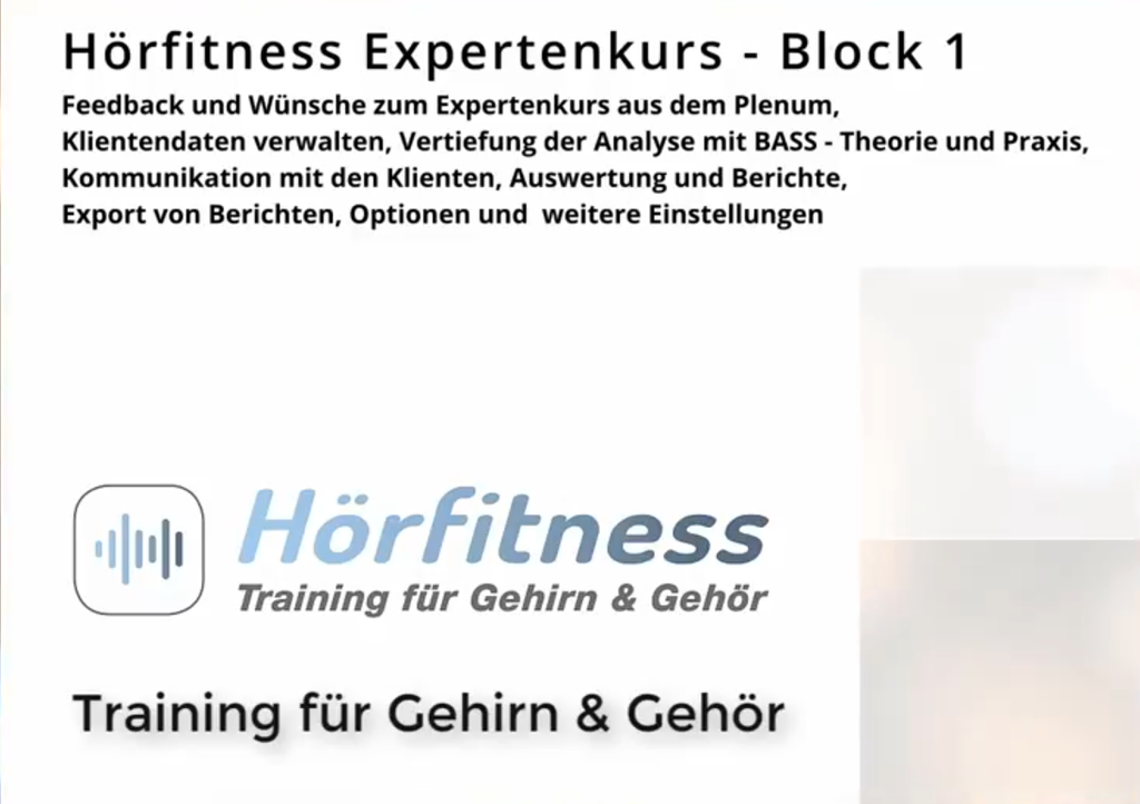 Hearing fitness expert course (recording)