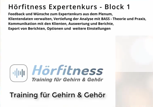 [OK-HF-B1-o] Hörfitness-Expertenkurs (Aufzeichnung)