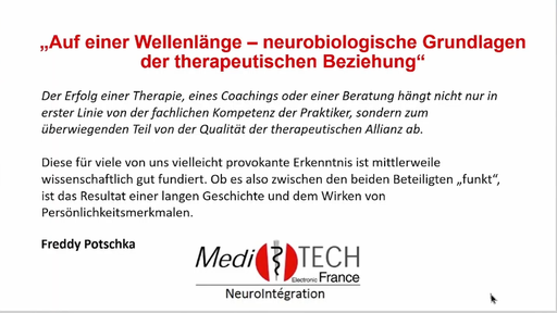 [K-FK24-V3.1] Fachkongress-Vortrag: 2024 V3-1 - Freddy Potschka:  "Auf einer Wellenlänge– neurobiologische Grundlagen der Therapeutischen Beziehung" (deutsch)